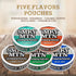Smokey Mountain Caffeinated Pouches - Arctic Mint, Tobacco Free and Nicotine Free, 5 Can Box with 15 Pouches Per Can