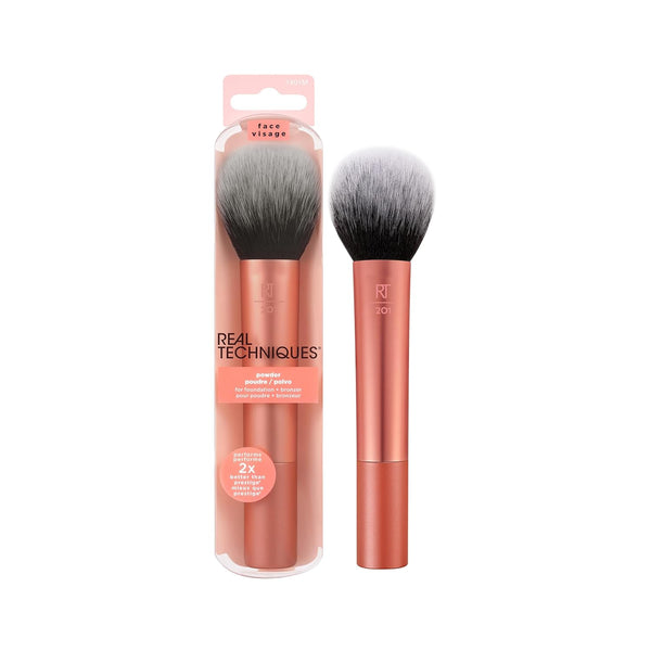 Real Techniques Ultra Plush Powder Makeup Brush - Large, Fluffy, Vegan, for Setting Powder & Blush