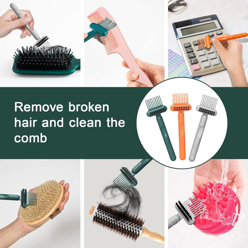 Hair Brush Cleaning Tool, 2-in-1 Comb Cleaning Brush for Home and Salon Use (1 Pack-Green)