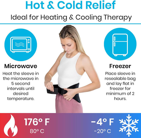 Arctic FIex Ice Pack for Back, Reusable Hot & Cold Gel Wrap for Injury Pain Relief, Flexible Pad w/Compression for