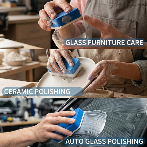 ZXIE-Cloud kit,6.76Fl Oz Glass Polish cerium oxide glass polish compound with polishing brush,glass scratch remove,Oil