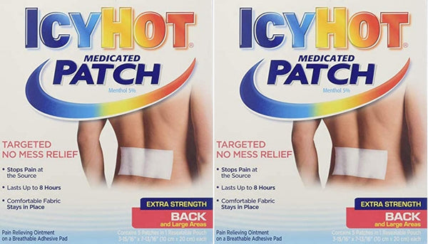 Icy Hot Medicated Patch, Large, 5 Count (Pack of 2) - Extra Strength (10 Patches)
