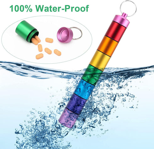 INKULTURE 01 Portable Aluminum Alloy Medicine Organizer Box Tablets Container Case Keychain Stackable & Waterproof