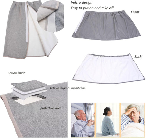 Yodilala Unisex Diaper Skirt, Leak-Proof Waterproof pad, Adjustable and Reusable, Suitable for bedridden Elderly