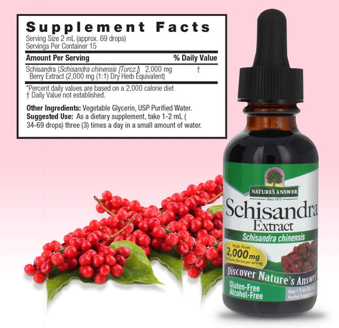 Schisandra Berry Extract, Nature's Answer, Alcohol Free, Gluten Free, Stress Support, Made in USA