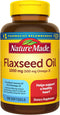 Nature Made Flaxseed Oil 1000 mg, 100 Softgels, Fish Free Omega 3 Supplement for Heart Health Support, 100 Day Supply