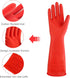 IUCGE 1 3 Rubber cleaning gloves or Pairs for kitchen,Cotton Lining,Dishwashing gloves long with lined,Reuseable.