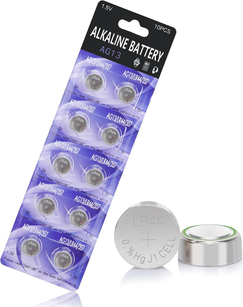 kunying LR44 Batteries 10 Pack, L1154F AG13 357 303 SR44 A76 Premium Alkaline
