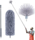 Cobweb Duster with Extension Pole, Spider Web Brush & Ceiling Duster Kit for Cleaning, 100" Microfiber Feather Duster