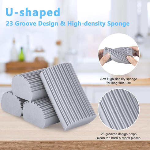 2-Pack Damp Clean Duster Sponge: Magic Sponge Eraser Tool for Cleaning Blinds, Glass, and Faucets