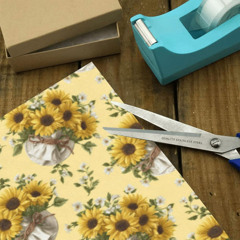 Showers58 23 inches,1 pnyoin Merry Christmas Wrapping Paper Roll,Spring Sunflowers and Bouquet Gift Wrap Perfect