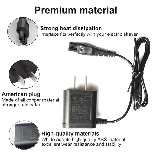 HQ8505 Power Cord Compatible with Philips Shaver, Portable Adapter for Norelco Oneblade Shaver Models