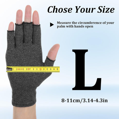 Quilax 7.9 3.1 Fingerless Compression Gloves, x Gray Compression Glove for Women or Men, Comfortable Finger Gloves
