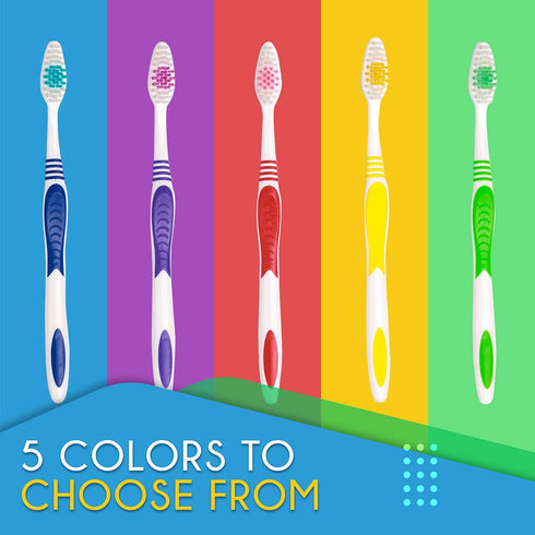 Bulk Toothbrushes 25 Pack, Individually Wrapped Travel Toothbrush Set for Adults & Kids, Medium-Soft Brush Head