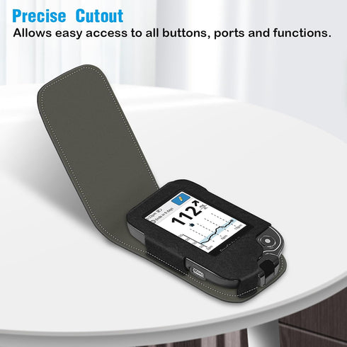 PU Leather Protective Case for Freestyle Libre 3/Libre Reader, Lightweight Shockproof Diabetic Storage Neck Sling