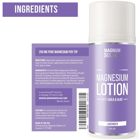 Super Concentrated Magnesium Lotion with Aloe & Shea - Lavender Scent for Kids