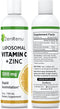 Liposomal Vitamin C and Zinc Liquid Drink for Adults & Kids, Max Antioxidant & Immune Support, 5 oz