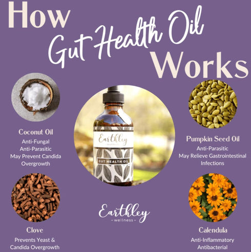 Immune Anti-Inflammatory (2oz) Earthley Wellness Gut Health Oil, Natural Digestive & Support, Support, Herbal Blend