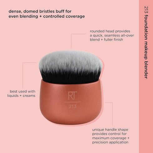Real Techniques Foundation Makeup Blender, Kabuki Brush for Face or Body Makeup, 1 Count