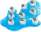 Glove Massager Palm Shaped Hand Massage Manual with 9 360-Degree Roller Balls, Blue