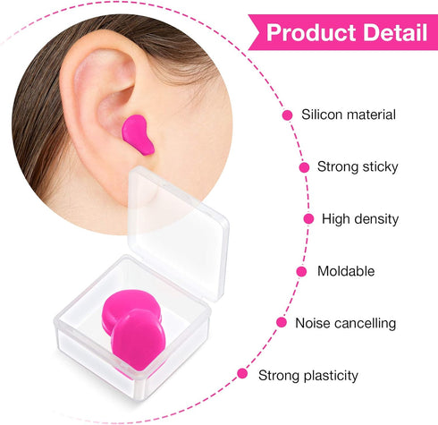 Frienda 21 Pairs Reusable Moldable Silicone Ear Plugs for Sleeping, Soft Noise Cancelling Earplugs with Case, 32dB NRR