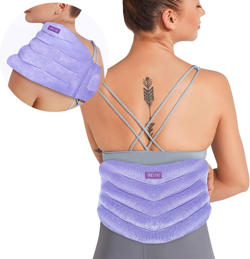 REVIX Extra Large Microwave Heating Pad - Moist Heat Wrap for Back, Waist, Stomach, Shoulder, Neck, Hot or Cold Pack