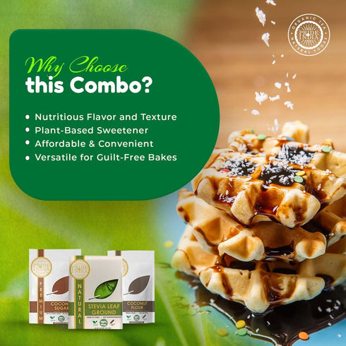 Pack 19.53 oz (554 Pride Of India | Plant-Based Sugar Substitutes Combo gm) Includes Coconut Flour, Coconut Sugar