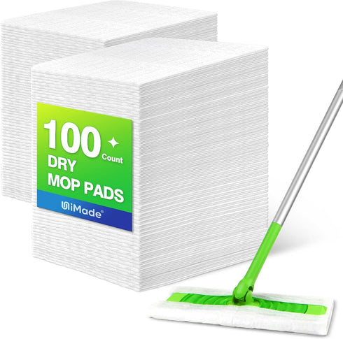 Dry Sweeping Cloths, 100 Count Dry Mop Refills for Swiffer Sweeper, Disposable Duster Refills