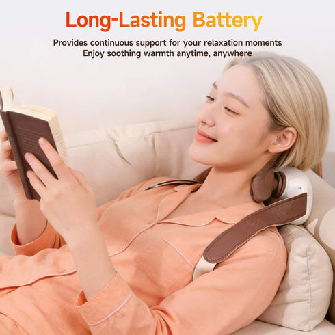 LOVMASSG 3 Neck and Shoulder Massager with Heat, Palm-Style Kneading, Speeds, Ergonomic Hands-Free Design, Portable