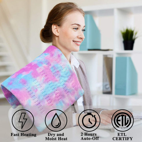 ZXU 12 24 Pink Heating Pad XL King Size - Extra Large x Heating Pad for Back Pain and Cramps Relief- Ultra-Soft Heated