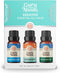 GuruNanda Breathe Essential Oil Set (Pack of 3 x 0.34 Fl Oz) - 100% Pure & Natural Diffuser Oils for Aromatherapy