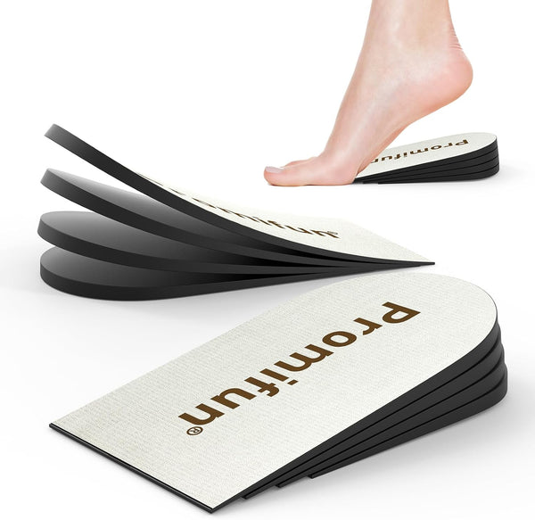 Adjustable Heel Lifts for Pain Relief, 4 Layer Orthopedic Inserts for Achilles Tendonitis, Plantar Fasciitis, Beige