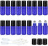 ZEJIA 24Pack 3ml Cobalt Blue Roller Bottles, Thick Glass Essential Oil Bottles with Stainless Steel Roller Ball and 2