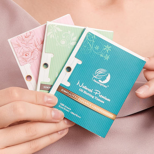 Natural Face Oil Blotting Paper - Bamboo Charcoal, 100 Counts, Premium Facial Blotting Sheets for Skin Care