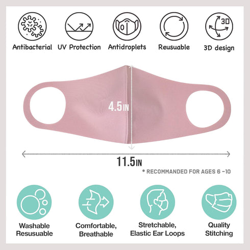 12 Pack Unisex Children Face Masks, Washable, Reusable, Dust Protection for Boys & Girls
