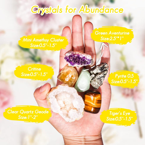 Set QianCannaor Crystals and Healing Stones for Anxiety, Relaxation Spiritual Crystals Gift for Meditation