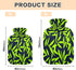 miaozhen 2L Neon Green Leaf Dark Blue hot Water Bottle with Soft Cover Warm Water Bottle for Bed for Menstrual Cramps