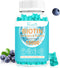 Hair Skin Nail Vitamins Gummies 15000mcg Biotin - Sugar Free Blueberry Flavor with Collagen & Zinc, 60 Ct