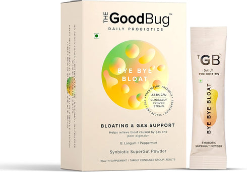 Bye Bye Bloat Powder - 30 Days Pack for Bloating, Gas & Heartburn Relief