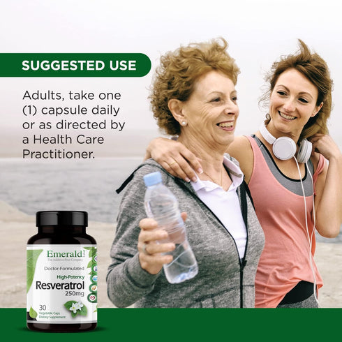 Emerald Labs Resveratrol - Dietary Supplement for Cellular and Cardiovascular Support, 30 Vegetable Capsules