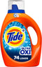 Tide Ultra Oxi Liquid Laundry Detergent, 105 fl oz, HE Compatible, 74 Loads