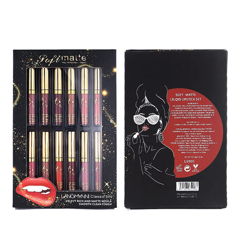 Matte Liquid Lipstick Set, Waterproof, Long Lasting, Non-Stick Cup, Velvety Liquid Lipstick, Kiss-proof, Durable Nude