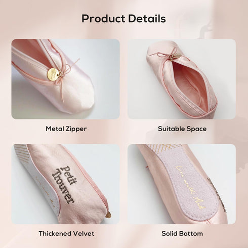 Ballet Shoe Makeup Bag, Small Portable Cosmetic Organizer for Women and Girls