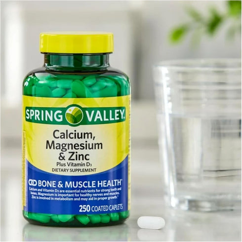 Calcium Magnesium Zinc with Vitamin D3, 600 mg Calcium Supplement, Calcium Magnesium Supplement + STS Sticker