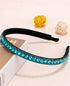 Wecoe Rhinestone Headband - Blue Non-Slip Fashion Bling Hair Band for Women and Girls