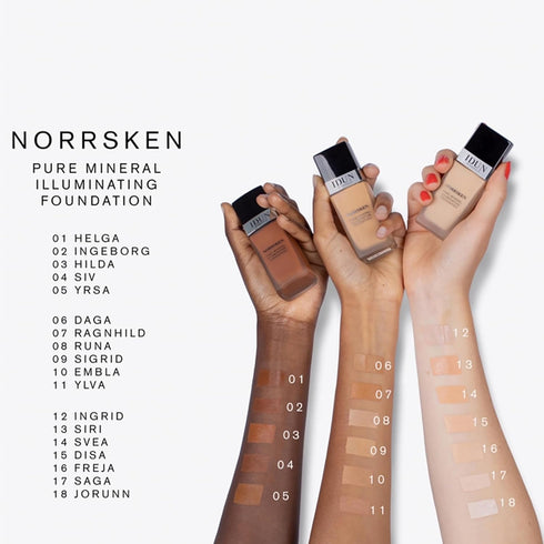 Liquid Norrsken Foundation - Silky Smooth Coverage - Luminous Dewy Finish for Dry Skin - 227 Helga - 1.01 oz