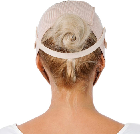 Post Surgery Chin Compression Garment, Chin Strap Band, Face Lift Kit for Jowl Tightening (Beige)