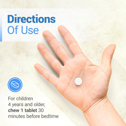 LUNA Kids Sleep Aid Tablets, 60 Chewable Pills, Naturally Sourced Ingredients, Gentle Herbal Supplement for Children 4+