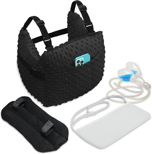 Zomaple Mastectomy Recovery Pillow + Strap, Seat Belt Cover & Shower Lanyard