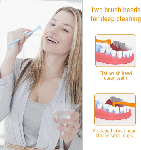 End Tuft Toothbrush | 4 PCS Orthodontic Double-Ended Proxy Brushes for Dental Tools